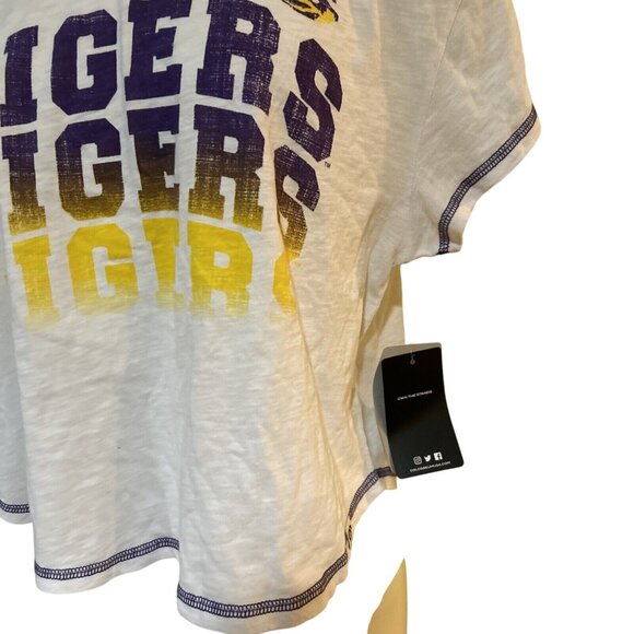 NEW Louisiana State LSU Tigers Colosseum SS Cropped T-Shirt Top White Women's M - Picture 3 of 5